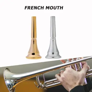 

Silver-plated Copper Alloy Trumpet Mouthpiece Durable Reusable French Horn Mouthpieces Brass Musical Instrument Parts