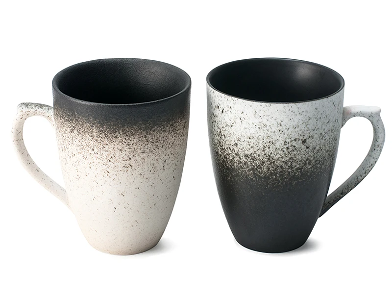 1 Piece Coffee Mug 320ml Ceramic Tea Coffee Cup Hand-made Gradient Porcelain Cups & Mugs 2 Colors Creative Couple Cups Drinkware (4)