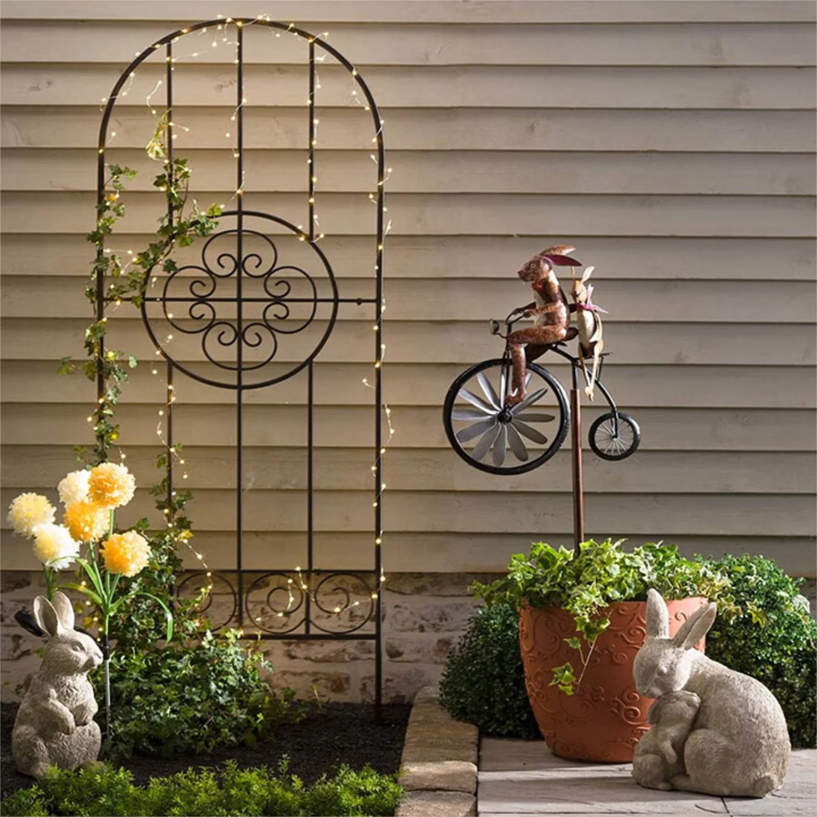 Windmill, Frog Riding, Yard and Garden Decoration