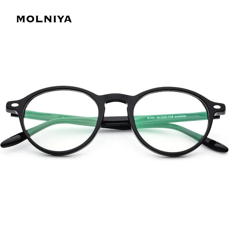 2020 Acetate Unisex Solid Glasses Frame Women Prescription Glasses Fashion Designer Circle Glasses Myopia Glasses