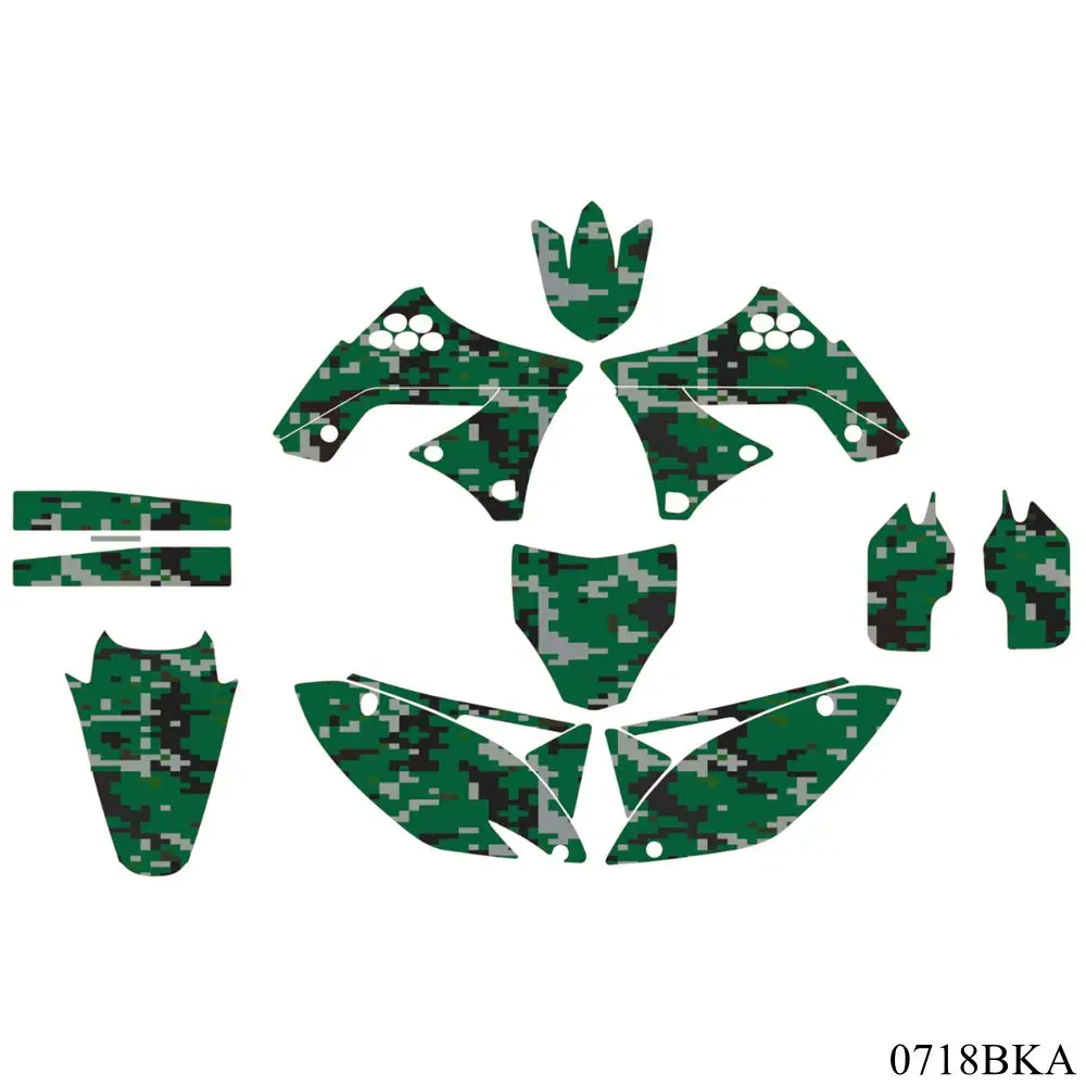 

for KAWASAKI KXF250 2009-2012 Graphics Decals Stickers Full Camouflage Custom Number Name 3M Matte Stickers Waterproof