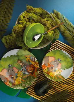 

Kutahya has Porcelain Porcelian Set Kid Dinnig Plate 3 Pieces Plate Bowl Set Dinnerware Tableware Home Decoration Baby Dinner Set