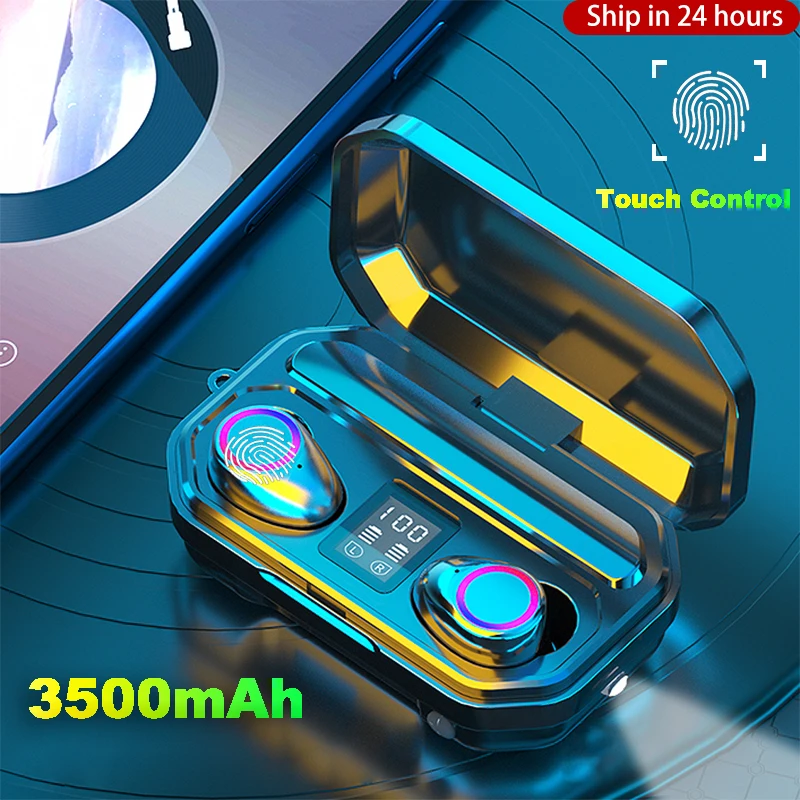 Wireless Headphones Touch Control Bluetooth 5 0 Earphones Earbuds TWS Sport Headset Noise Cancel LED Display Waterproof 3500mAh