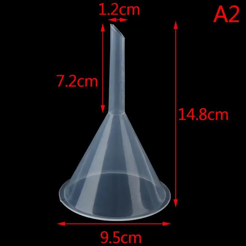 90MM Mouth Dia Laboratory Clear Filter Funnel Plastic Funnels For Perfume Liquid Essential Oil Filling Empty Bottle Packing Tool