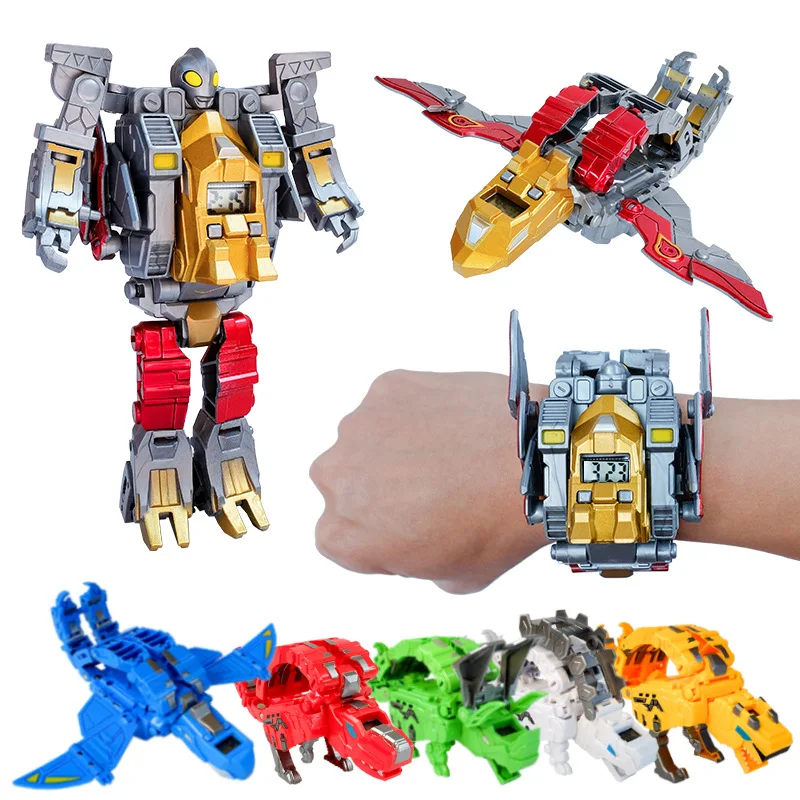 Steel Dragon Shape-Shifting Robot Children Watch Ultraman The Boy Children Toy Dinosaur Kids Watches afbeelding