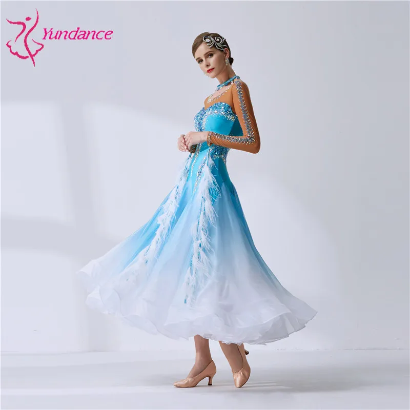 Girl dance costume B-19435 Black Lace Sexy Women Ballroom Dance Dress Long Sleeve Waltz Tango Dance Competition Performance Clothes