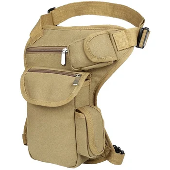 

Men Canvas Drop Leg Bag Sports Waist Bag Multi-Purpose Motorcycle Bag for Hiking Cycling Vacation