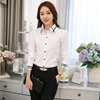 GAOKE OL Work Wear White Blue Blouse Plus Size Long Sleeve Turn-down Collar Formal Elegant Female Shirt Ladies Tops School ► Photo 3/6