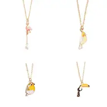 Модные ювелирные изделия аксессуары эмалевый попугай Фламинго Тукан птица кулон ожерелье