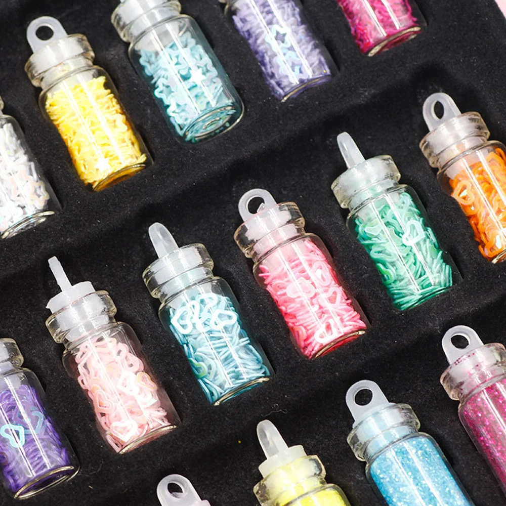 24 бутылки толстые блестки конфетти-Блестки бусины для DIY Slime ремесла поставки ногтей украшения случайный стиль