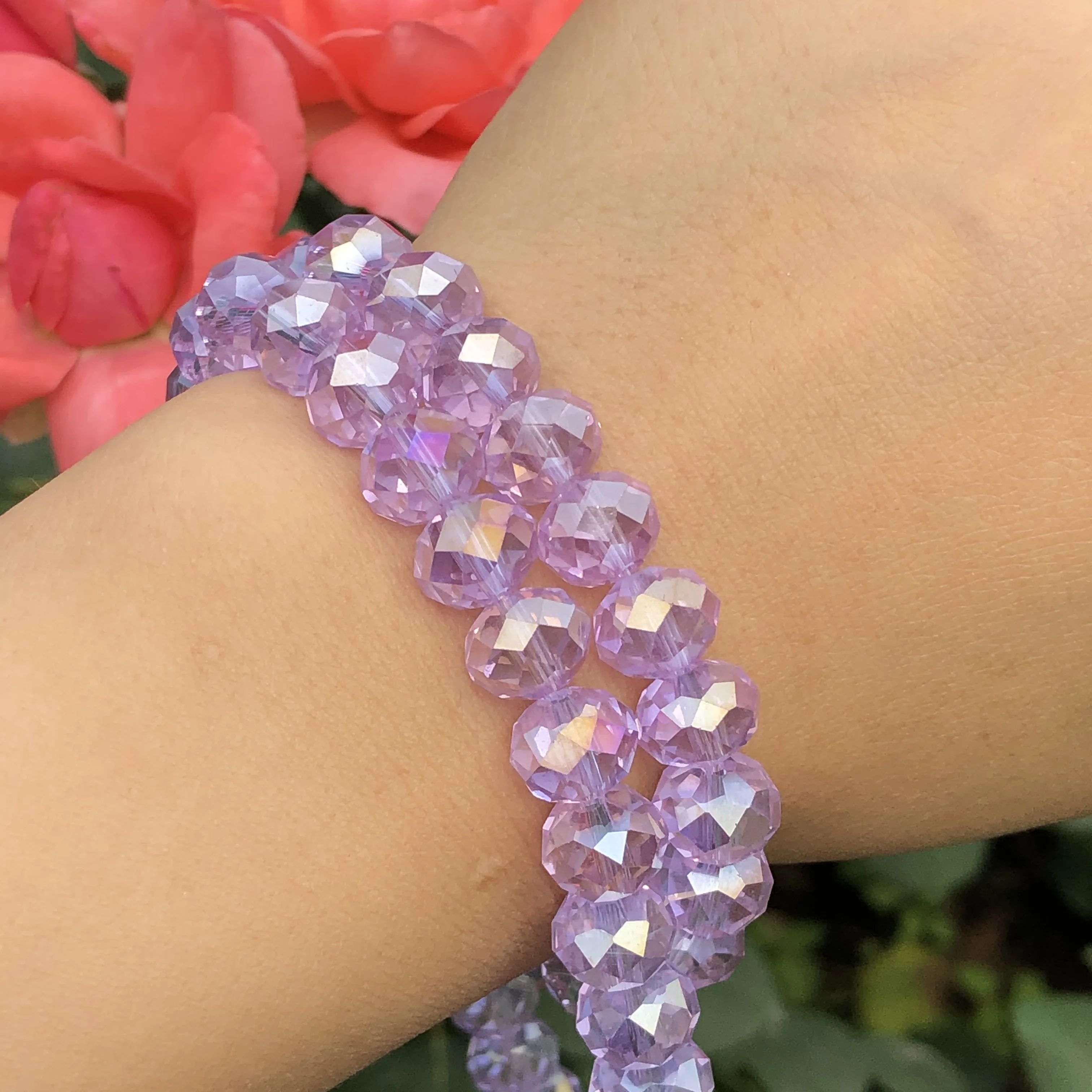 Faceted Purple Plated Austria Crystal Glass Beads Loose - Temu