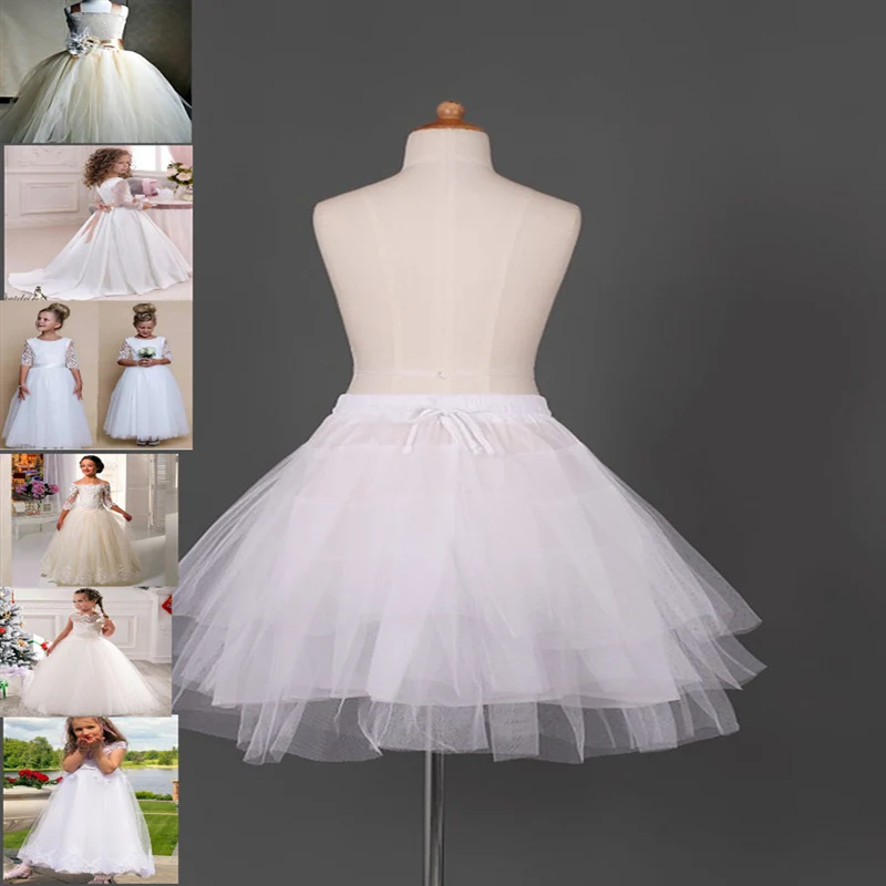 Top Quality Stock White Tulle Ballet Petticoat Ruffle Short Crinoline Bridal Petticoats Lady Girls Child Underskirt Petticoats