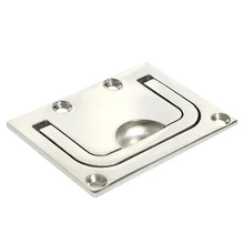 Квадратная пряжка для пола, утопленное кольцо, полированная ручка люка для лодки, устойчивая к коррозии, запчасти для палубы из нержавеющей стали