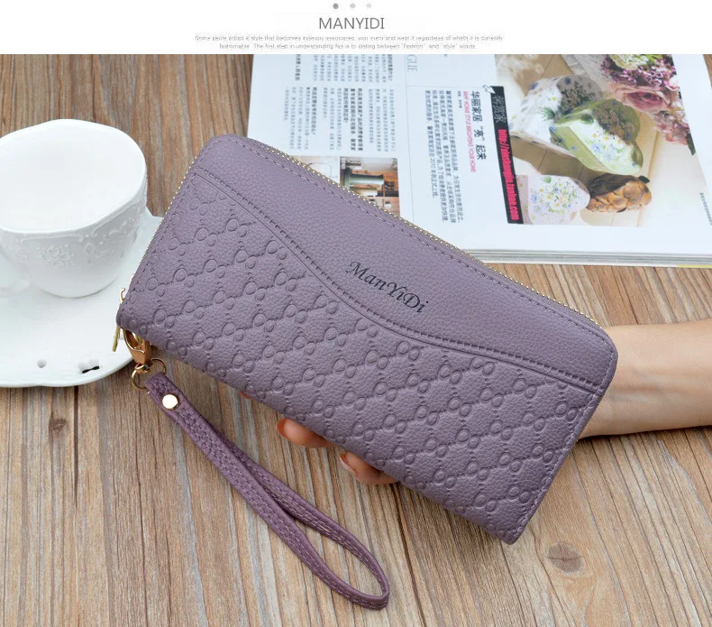 Fashion Long women's Purse PU Leather Phone Holder female Wallet Bag Casual Zipper female Wallet Bag