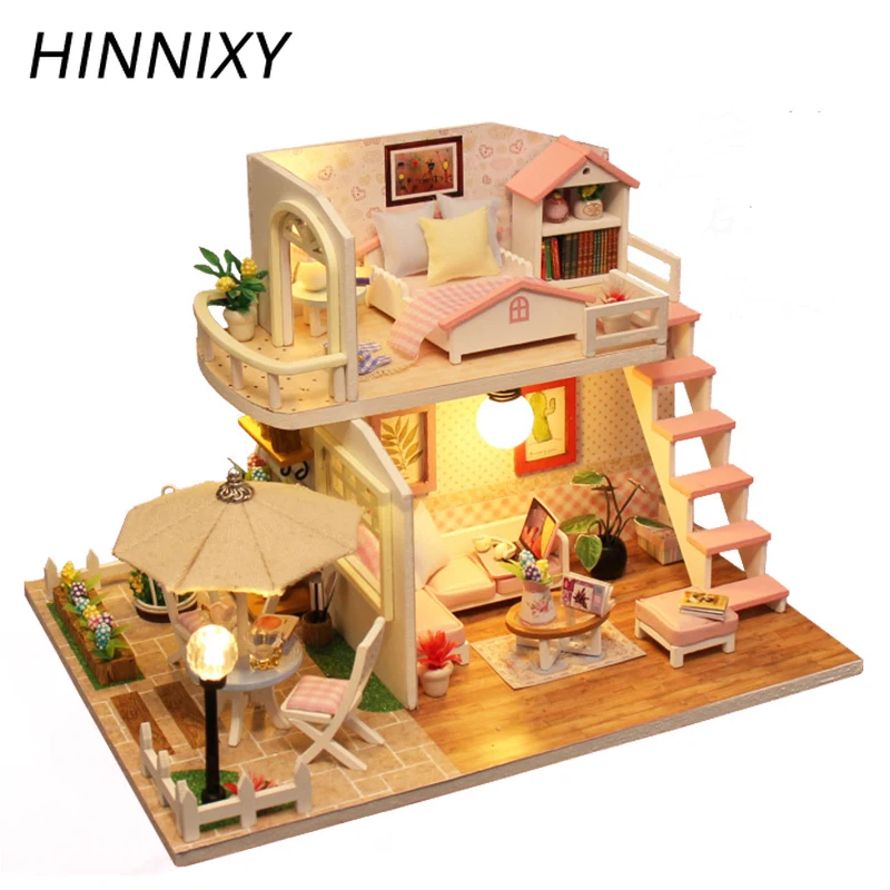 

Hinnixy DIY Doll House Night Light Miniature LED Furniture Dollhouse Girl Boy Villa Bedroom Box Decoration Children Toys Gifts