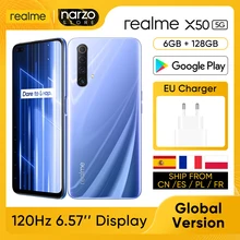 Global Version Realme X50 5G Smartphone 6GB 128GB Snapdragon 765G 6.57 Inch 120Hz Ultra Display 48MP Quad Rear Cams 30W Charge