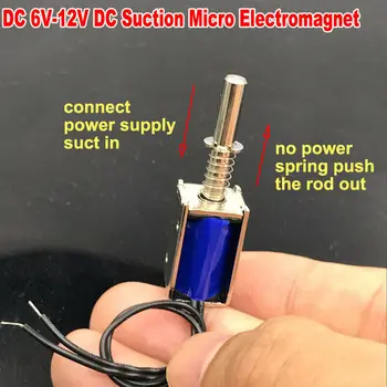 

DC 6V-12V 9V Suction Spring Push Pull Type Mini Micro DC Electromagnet Solenoid Magnets 5mm Stroke