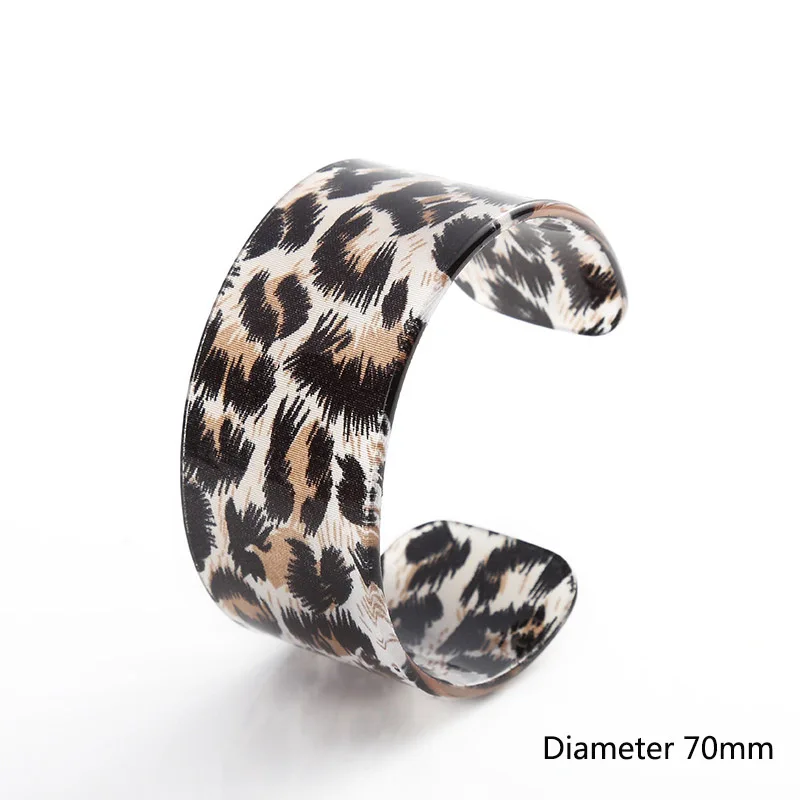 Новые винтажные Модные леопардовые полимерные браслеты-манжеты, браслеты для женщин, акриловые широкие геометрические браслеты, женские очаровательные вечерние ювелирные изделия - Окраска металла: 008