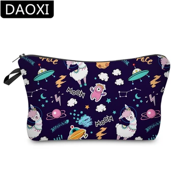 

DAOXI 3D Printing Space Liama Cosmetic Bags Waterproof Makeup Bag Gift DX51481