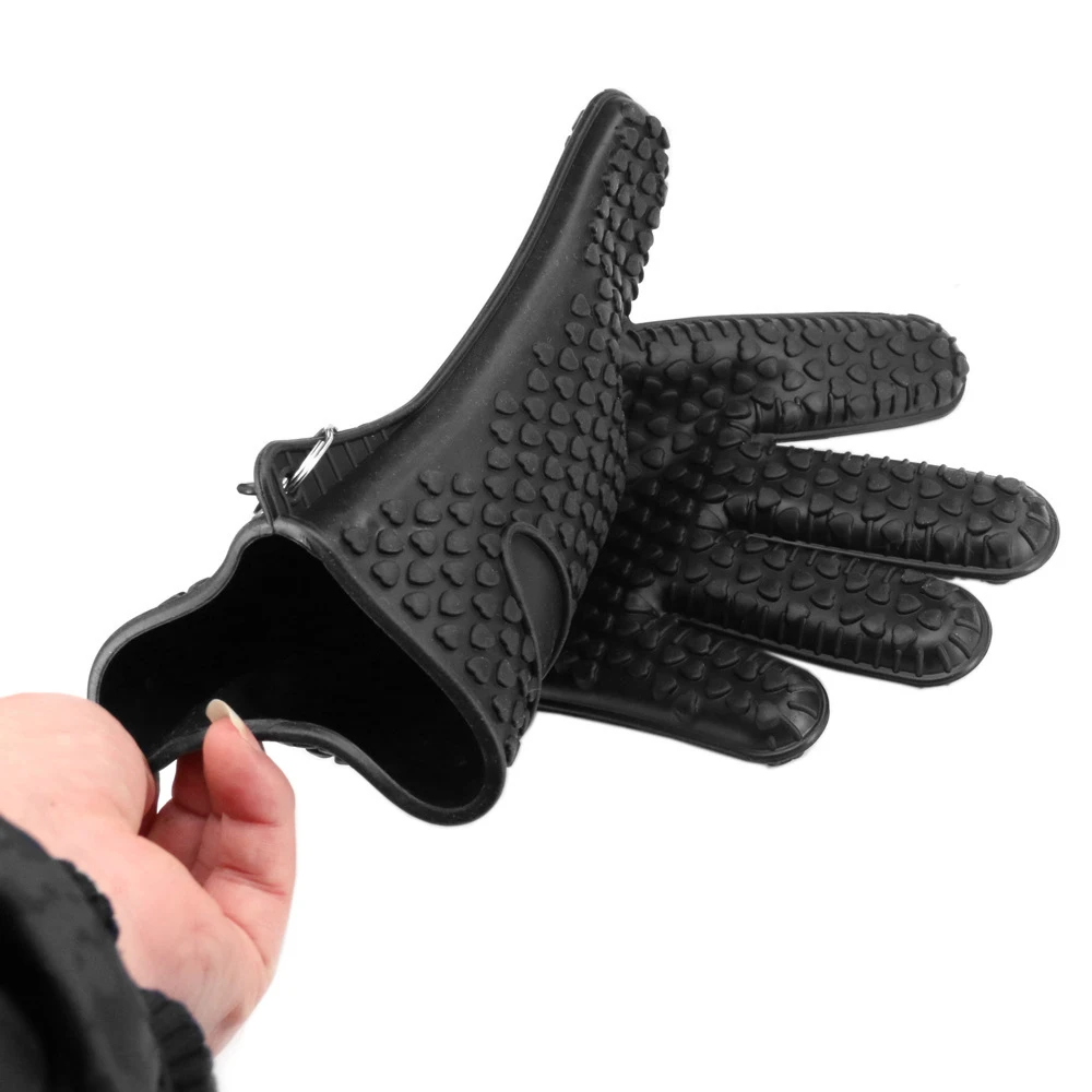 

1 PCS Fishing Gloves Rubber Catch Fish Gloves Anti-skid Fishing Gloves with Elastic String and Carabiner