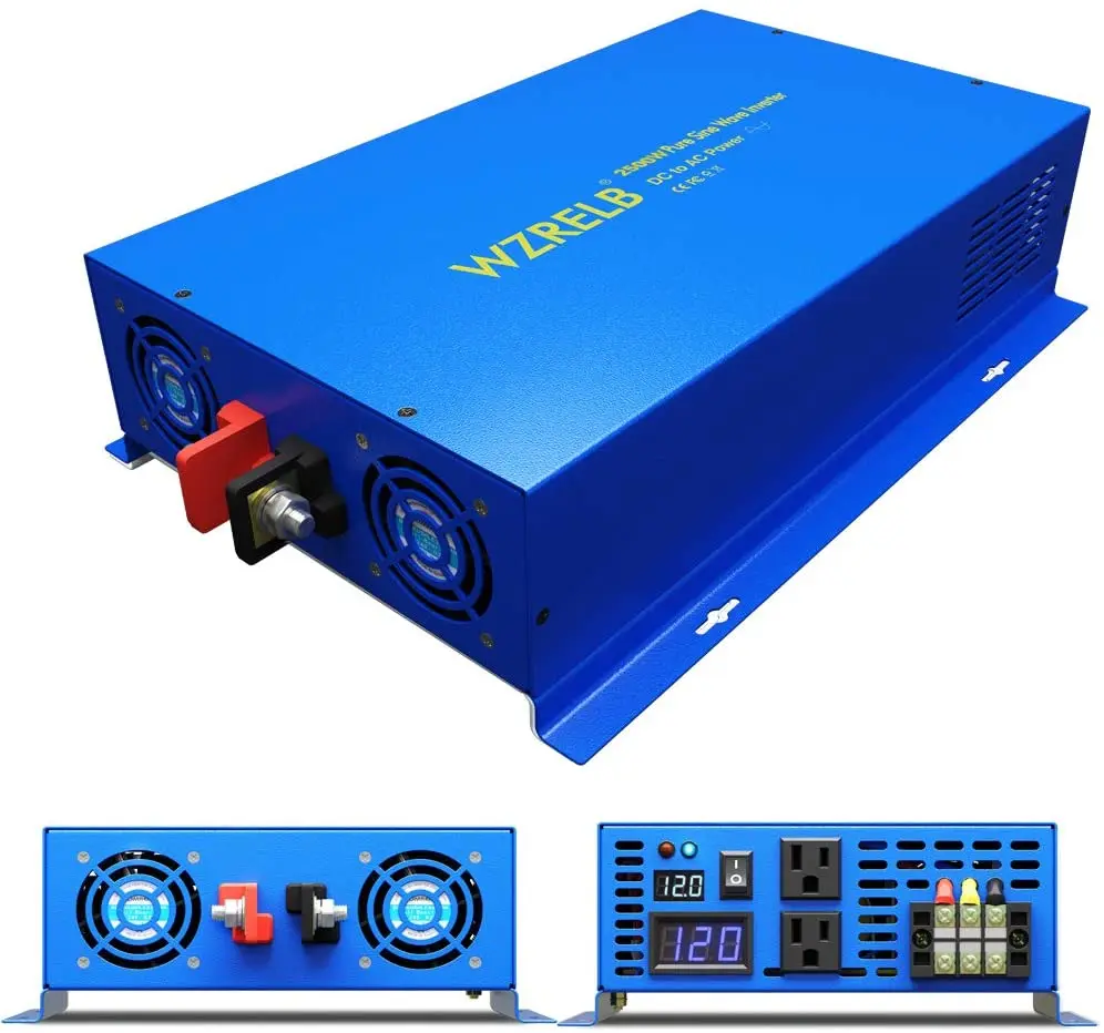순수 사인파 태양광 인버터, 2500W 발전기 인버터, 24V-220V 배터리 변압기, 12V/48V DC-120V/240V AC 원격 제어