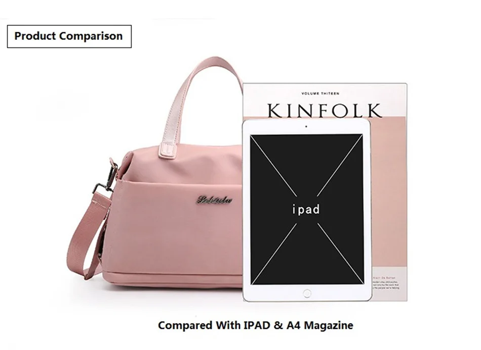 Outdoor Leisure Fashion Female Bag New Trend Fashion Simple Portable Single Shoulder Bag Waterproof Solid Color Nylon Female Bag