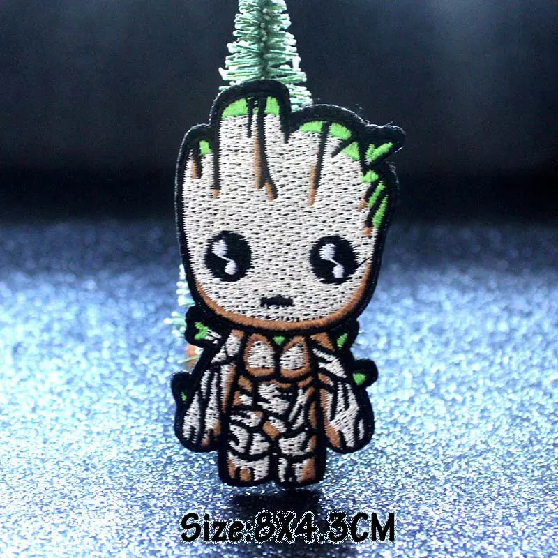 Nicediy милый мультфильм Treeman Грут детские железные вышитые нашивки для одежды наклейки в полоску для детской одежды оптом DIY