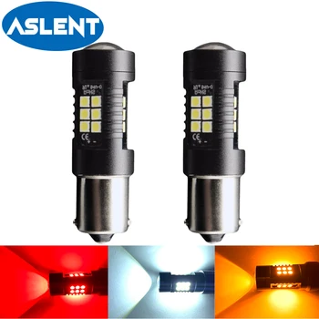 

ASLENT 2x Signal Lamp P21w Led Ba15s 1156 Py21w Bau15s Bulb 3030SMD Canbus 1157 Led Bay15d P21/5w Turn Brake Backup Light 12V