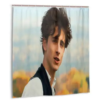 

Timothée Chalamet Shower Curtain with Hooks bathroom Waterproof Polyester Fabric