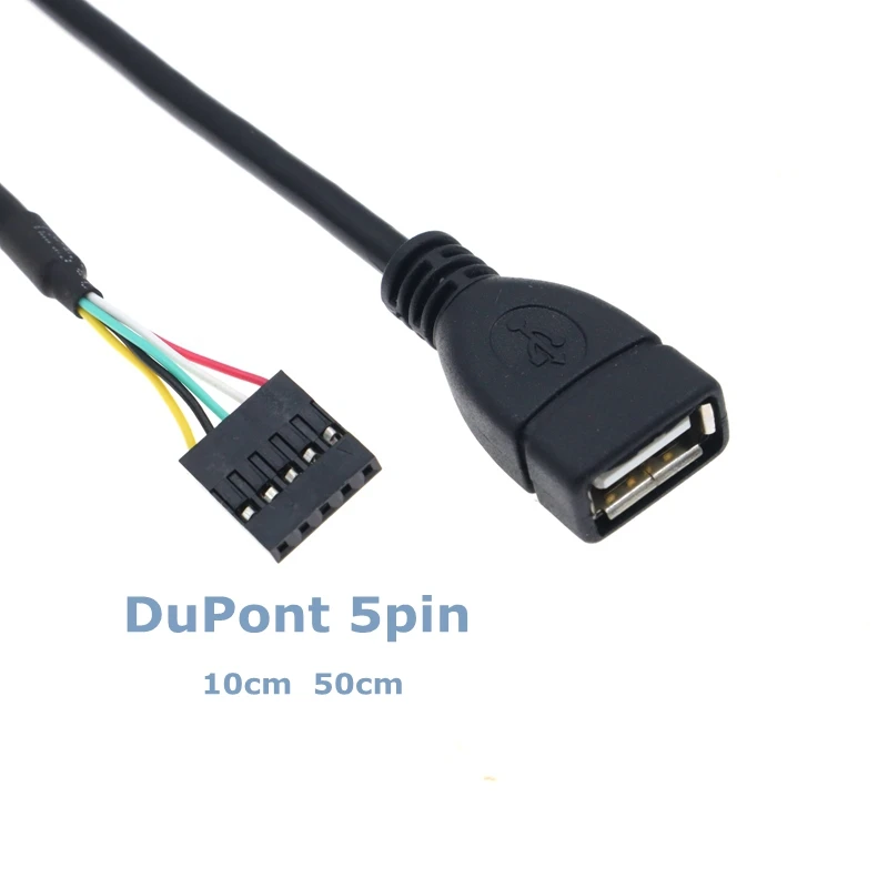 USB 2.0 to DuPont 5-pin Female Motherboard Cable - 10cm Length, 2.54 Pitch - PC Case & Motherboard Extension Adapter Description Image.This Product Can Be Found With The Tag Names Computer Cables Connecting, Computer Peripherals, PC Hardware Cables Adapters, Usb