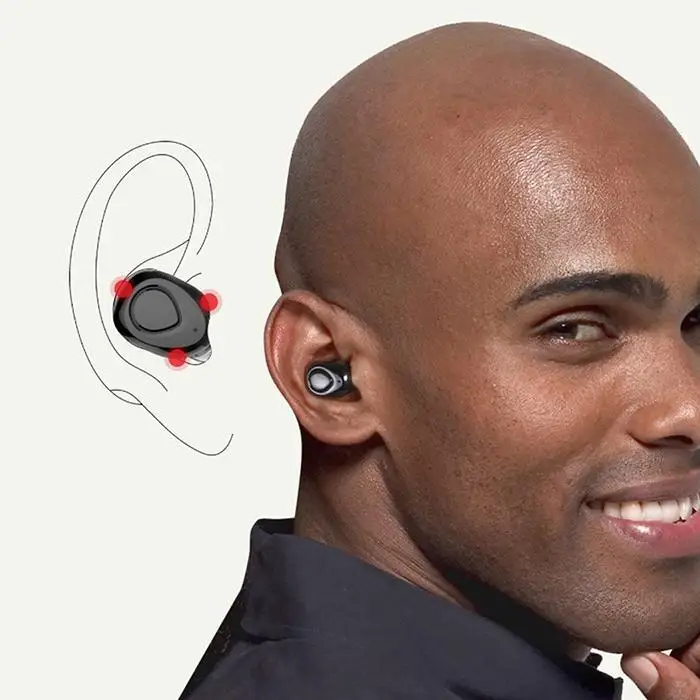 TWS Bluetooth наушники с зарядной коробкой мини невидимые наушники-вкладыши Встроенный микрофон бинауральные стерео беспроводные гарнитуры