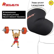 ROEGADYN Профессиональное качество 7 мм неопрена Тяжелая атлетика налокотники для CorssFit поддержки, компрессионная Подушка локоть безопасности скобка