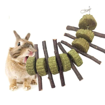 

WSFS Hot Bunny Chew Toys 100% Natural & Organic Apple Sticks Helps Improve Dental Health Suitable for Rabbits and Other Small Pe