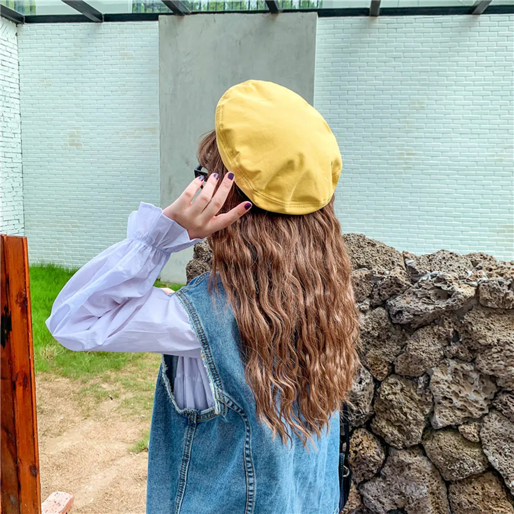 Унисекс Женские Зимние береты, головной убор, женские винтажные однотонные ретро теплые шапки для мужчин и женщин, теплая шапка с ушками, женская шапка