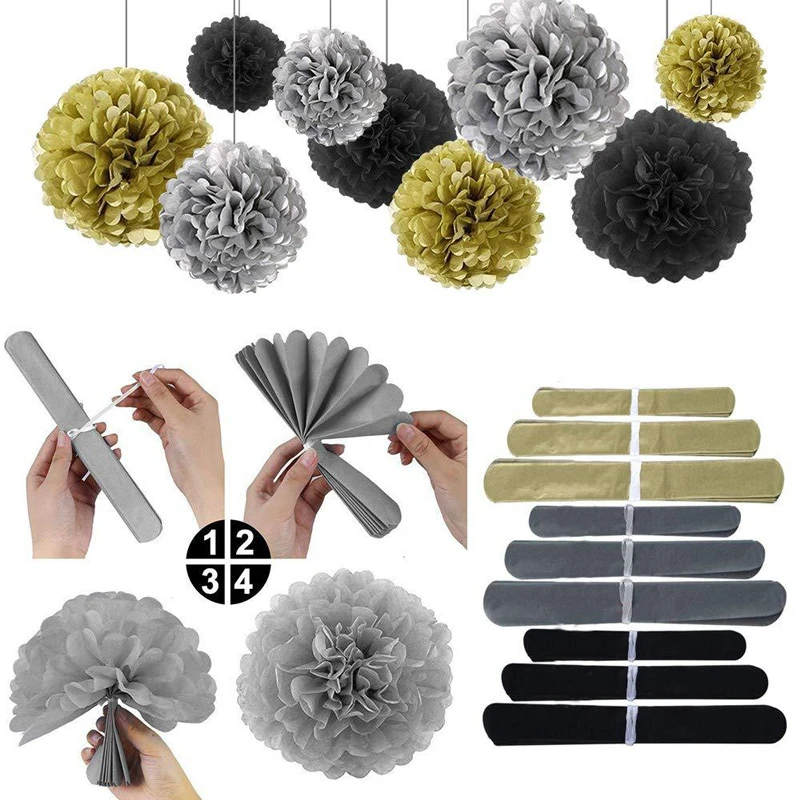 Рисунок 5 - Черные воздушные шары из золотой фольги