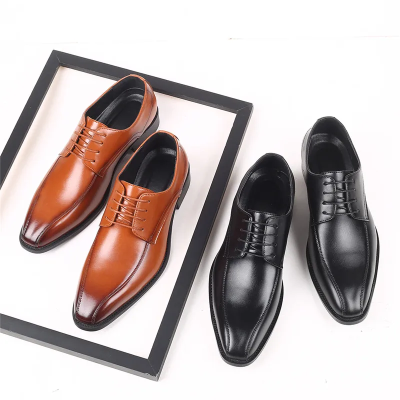 Осенние мужские кожаные туфли на шнуровке; итальянские винтажные модельные туфли в деловом стиле; лоферы на танкетке; свадебные туфли-оксфорды; большие размеры
