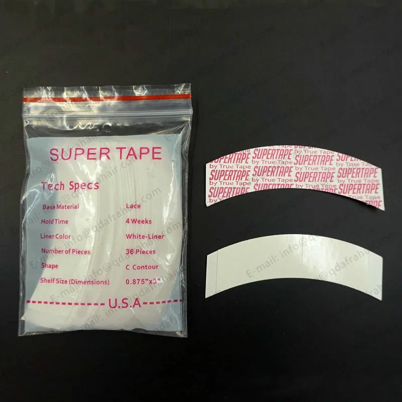 Supertape от True Tape 36 шт./лот, мужской парик, базовая лента, супер качество, водонепроницаемая лента для волос, парик T004