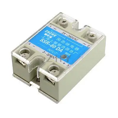

SSR-80DA DC to AC Covered Solid State Module Relay DC 3-32V AC 24-380V