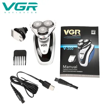 

VGR Mini Electric Shaver Rechargeable Wet Dry Rotary Shaving Machine USB Charger Facial Groomer Kit Electric Razor For Men