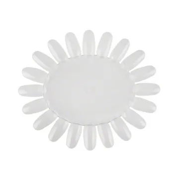 

10pcs Sunflower Shaped Clear Acrylic False Nail Art Tips Nail Polish Display Board Practical Wheels