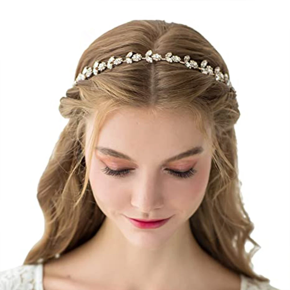 

Fashion Bride Headdress Crystal Flower Tiaras and Crowns Rhinestone Headband Crown Headpiece Bridal Wedding Hair Accessories