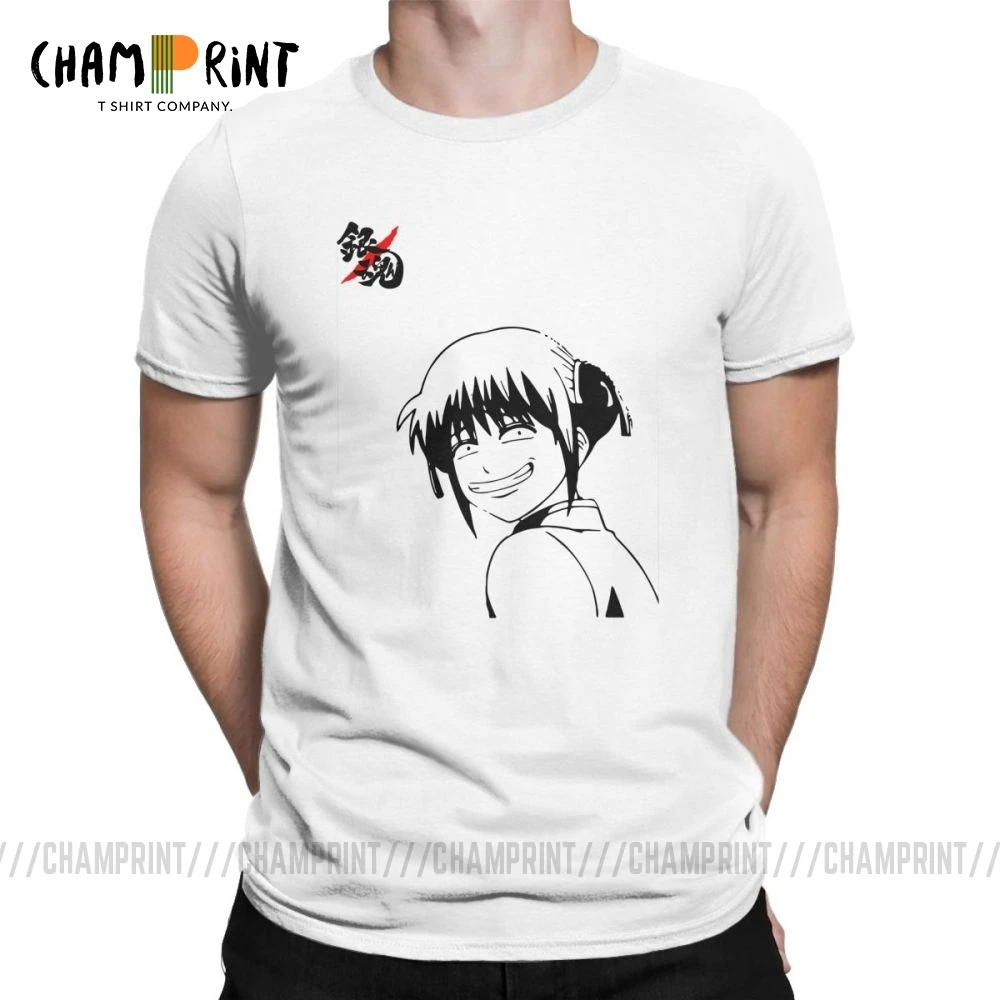 Kagura's Smile футболка для мужчин Gintama забавная хлопковая Футболка круглый воротник