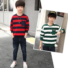 Новинка года; стильная осенняя одежда для мальчиков; модная толстовка с капюшоном; детская одежда для больших мальчиков; свитер с длинными рукавами; футболка; повседневные топы для детей