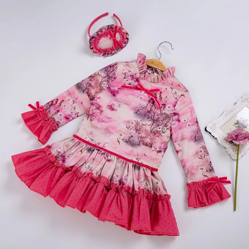 Cutestyles/винтажные платья зимняя одежда с цветочным принтом для маленьких девочек