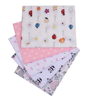 

100% Cotton Twill Butterfly Floral Kids Fabric, Patchwork Cloth，Sewing Quilting Fat Quarters Materials For Baby&Child