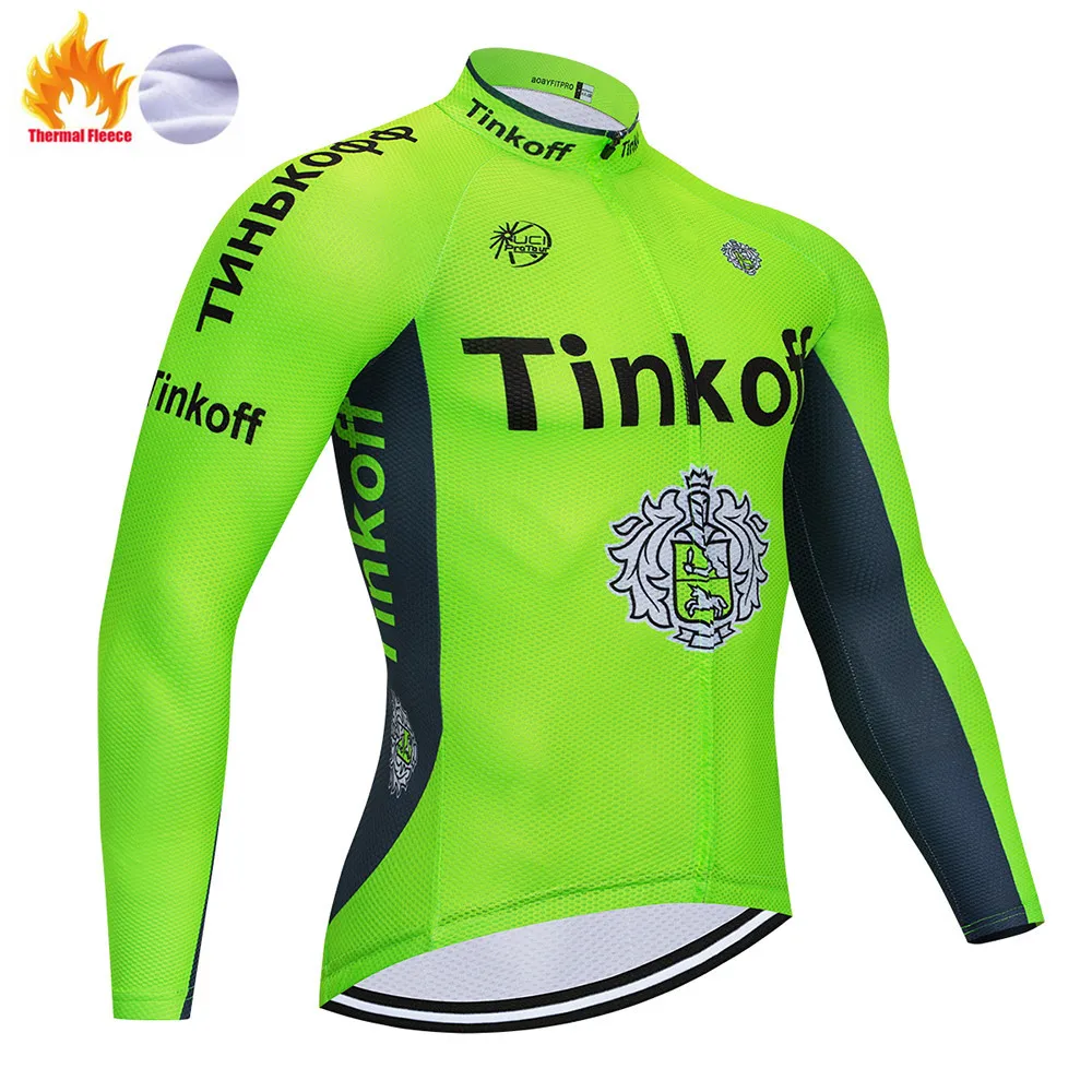 Зимняя Термальная Saxo bank Tinkoff Джерси Майо для велоспорта Invierno Ropa Ciclismo MTB с длинными рукавами, сохраняющая тепло одежда для велосипеда - Цвет: Winter jersey