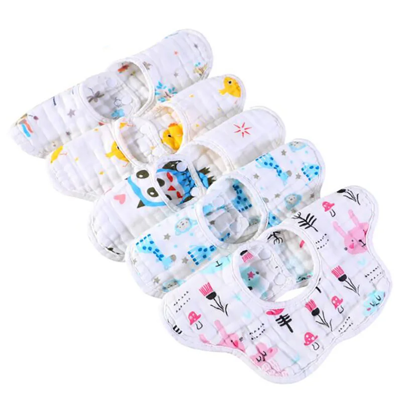 Baby Bib Newborn Bandana Bibs Printing  burp cloth feeding gauze Baberos cotton Flower 360 Bibs Comfortable YJM011