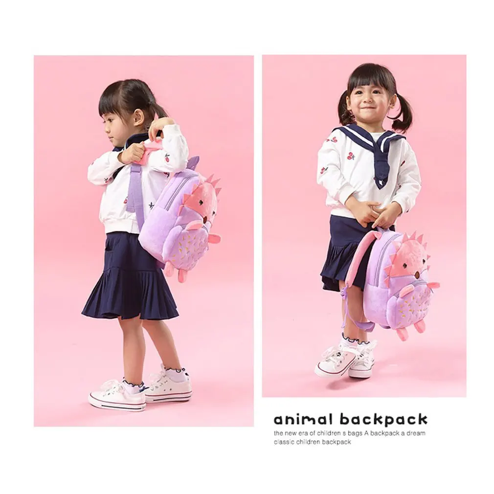 Zoo Series Cute Children's School Bag Burden Shoulder Bag Plush Backpack Kindergarten Early Education Park Bag