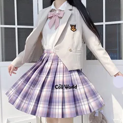 [Taro Cake] Girl's Summer High Waist Pleated Skirts Plaid Skirts Women Dress For JK School Uniform Students Cloths