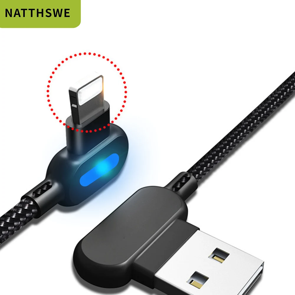 NATTHSWE 2.4A Быстрый USB кабель для iPhone 11 Pro XS MAX XR X 8 7 6s Plus 5 зарядный кабель зарядное устройство для мобильного телефона кабель для передачи данных - Цвет: for ios black